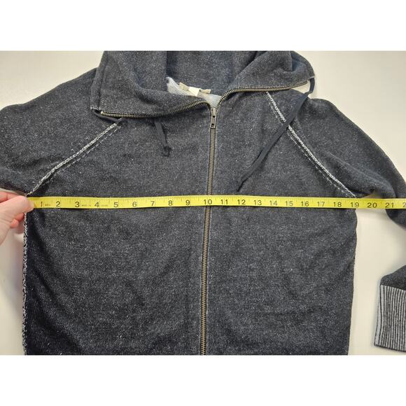 Eileen fisher PP PETITE organic cotton heathered grey shaket full zip hoodie EUC - Picture 6 of 7